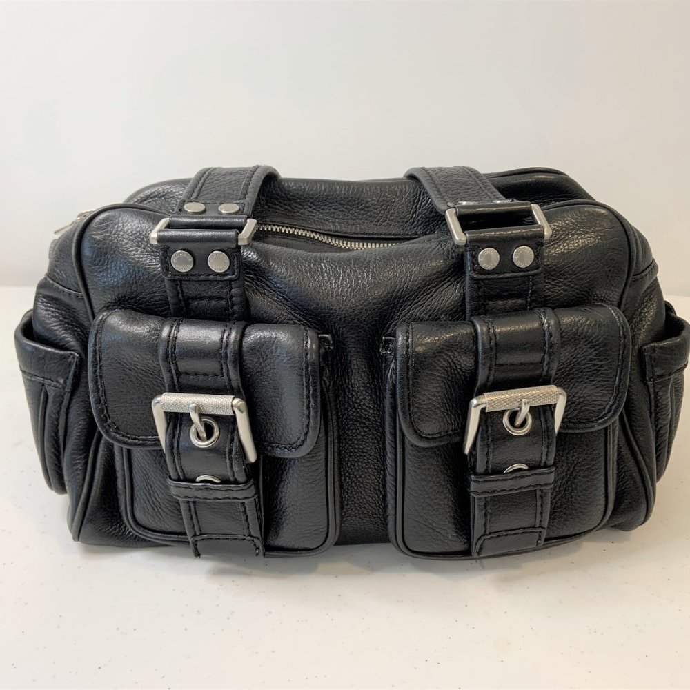 Michael Kors Satchel Shoulder Black Leather Bag Large